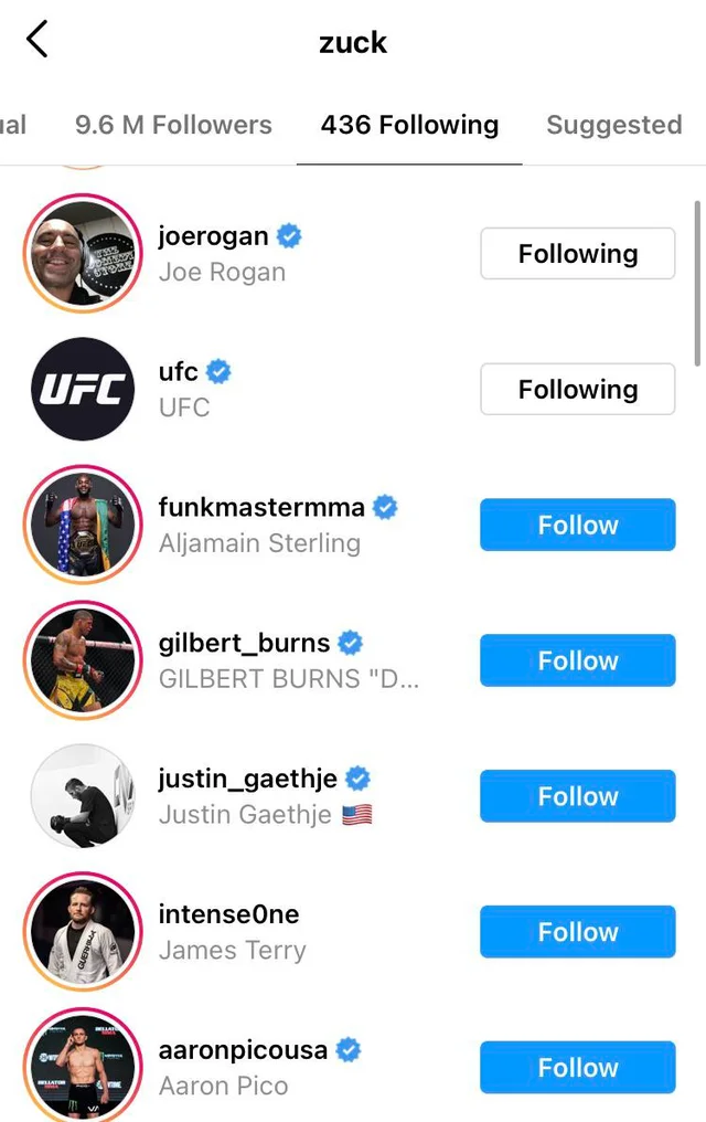 Zuckerberg was outed as a big UFC guy a while back