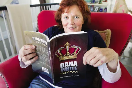 Dana White's mother June with the book she wrote