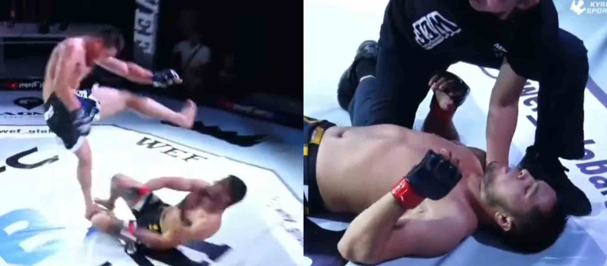 (Video) WEF clash with massive soccer kick - and a DQ