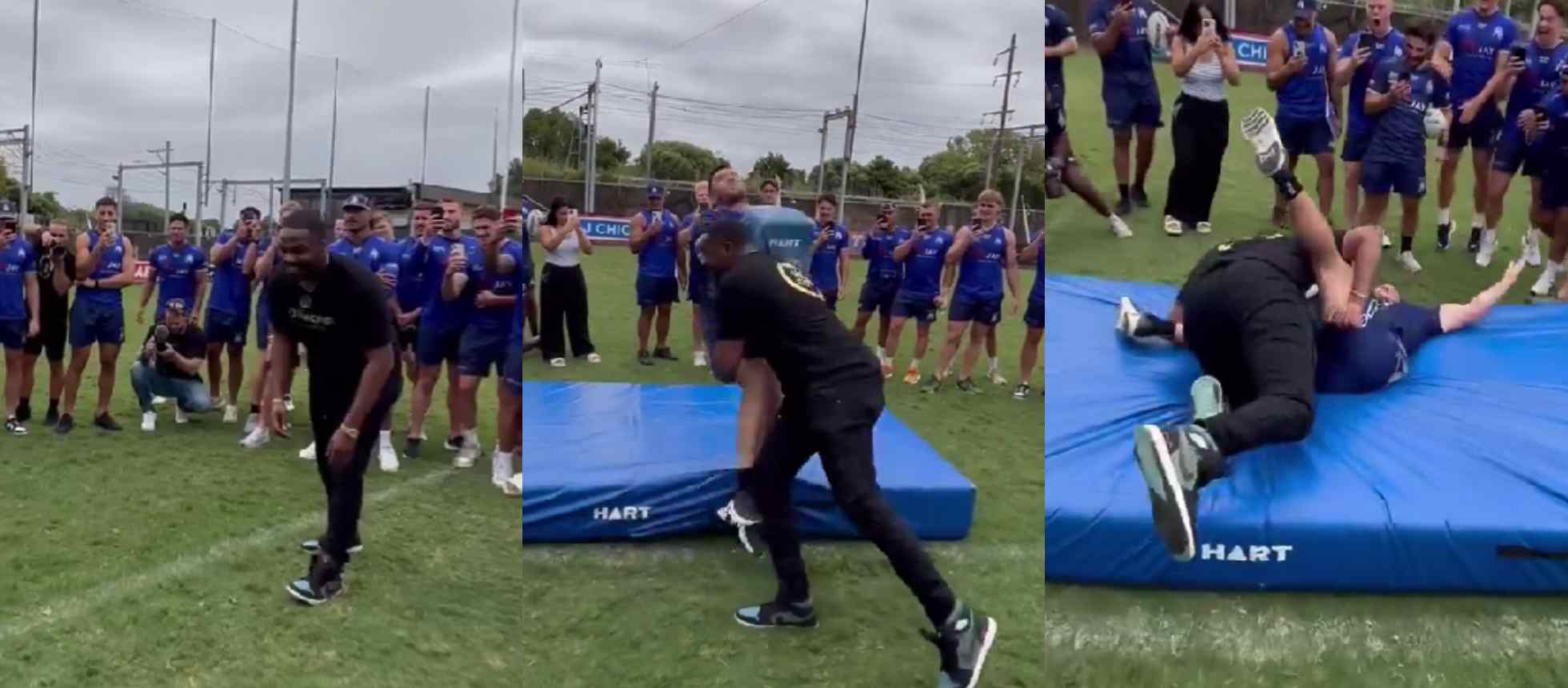 New UFC Conspiracy? Jon Jones tries Rugby just months after surgery