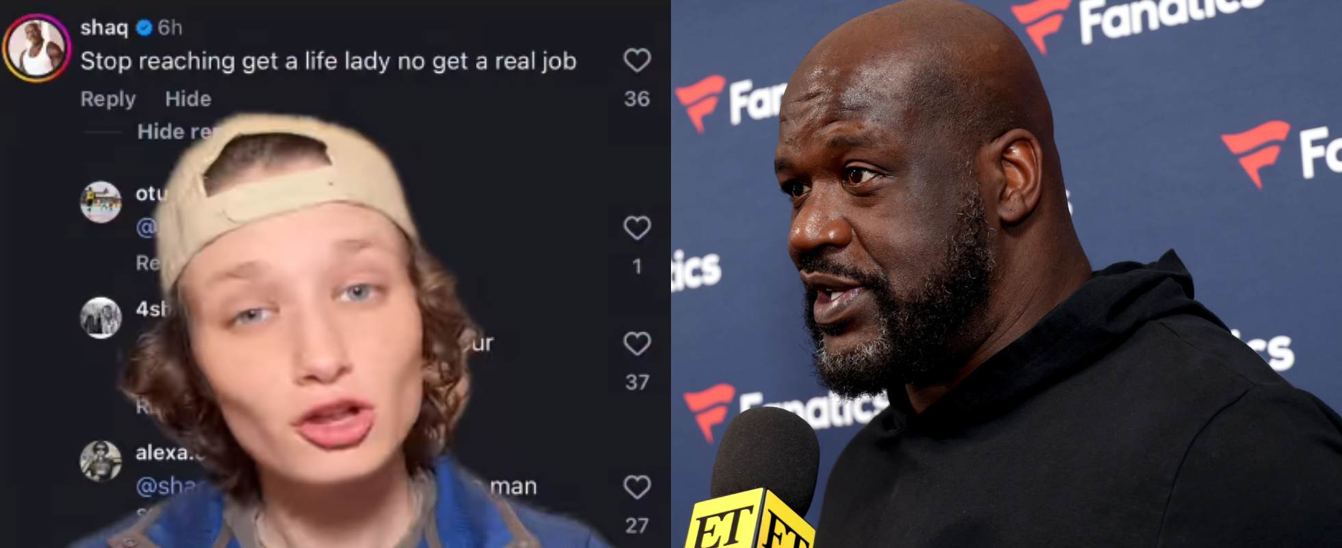 Women’s Sports Hype-woman Responds To Shaq's “Stop Reaching Get A Life Lady No Get A Real Job” Comment